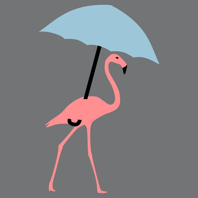 Flamingo mit Regenschirm oder Sonnenschirm