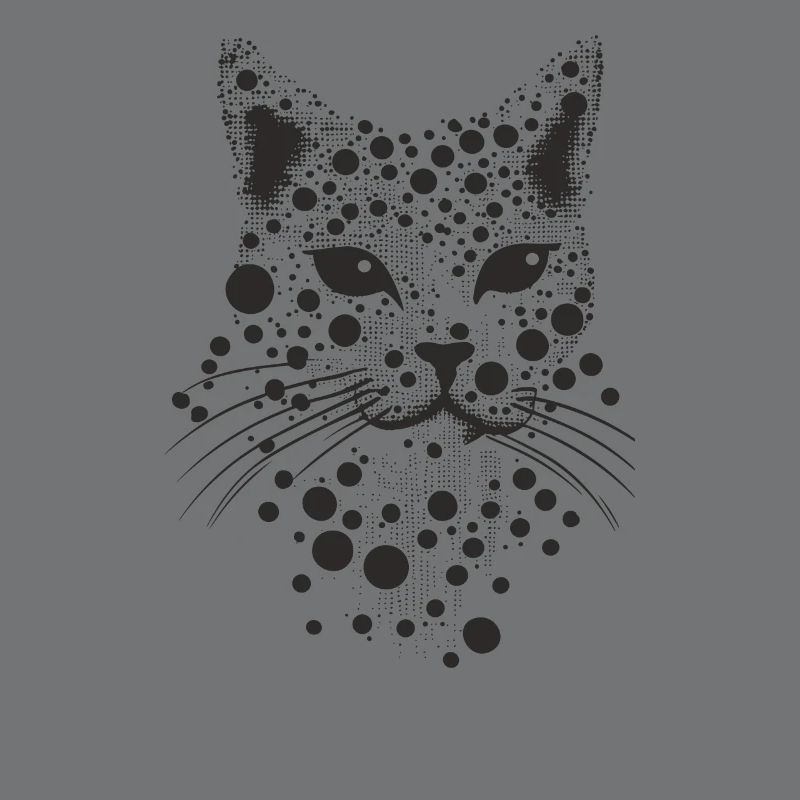 Visage de chat de chat dans la conception de points