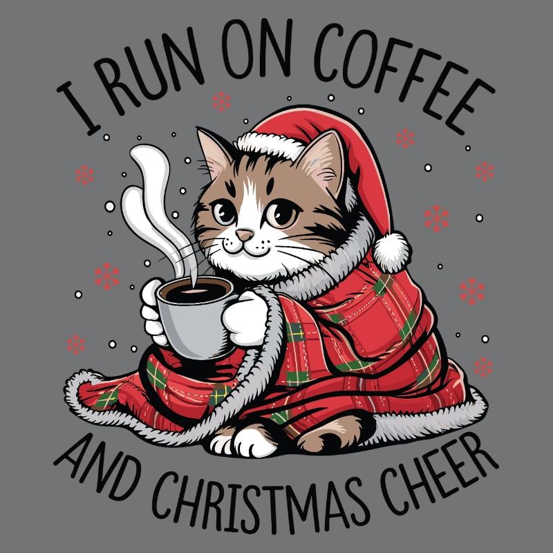 Kätzchen-Weihnachtskaffee und Freude