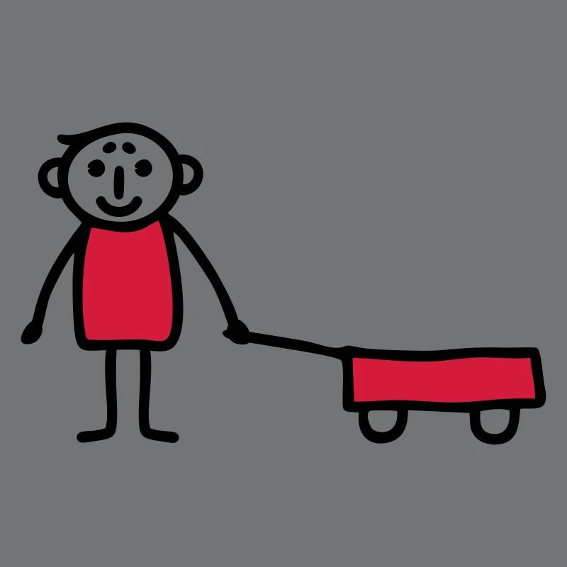 Junge mit Bollerwagen - V2