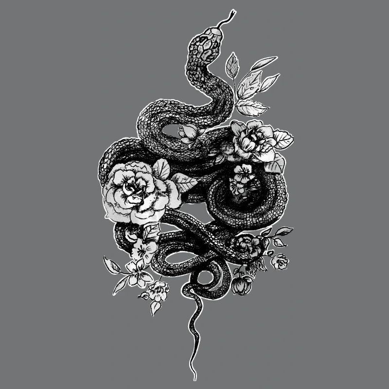 Schlange -Snake - Ballpython - Retro Tattoo Look