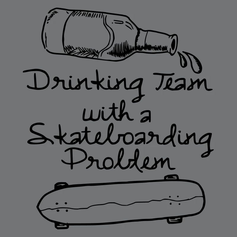 Drinking Team with a Skateboarding problem - black