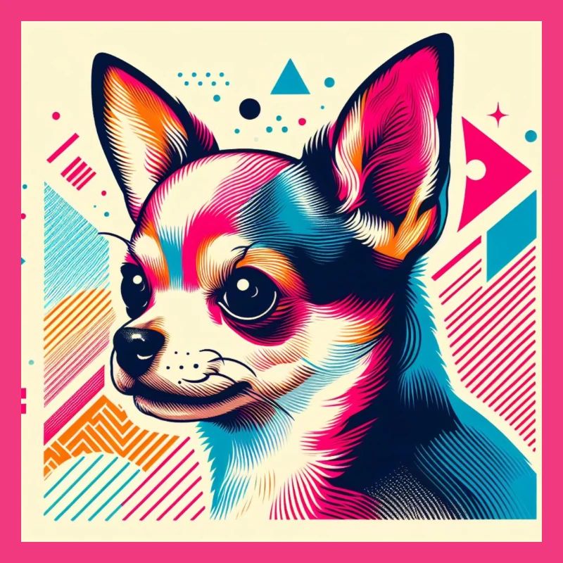 Style vectoriel de risographe de chihuahua