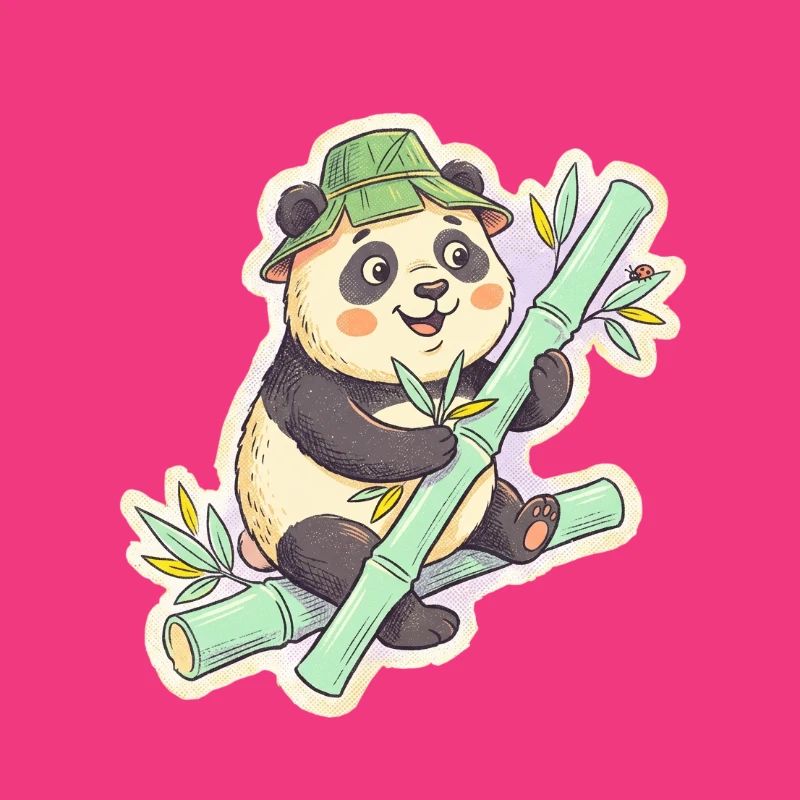 Panda on bamboo path