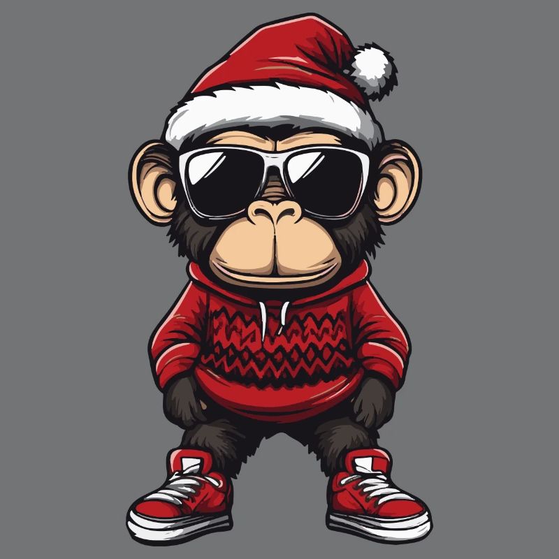 Affe Weihnachten Comic Cool
