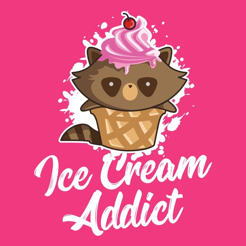 Waschbär Eiscreme Eis lecker