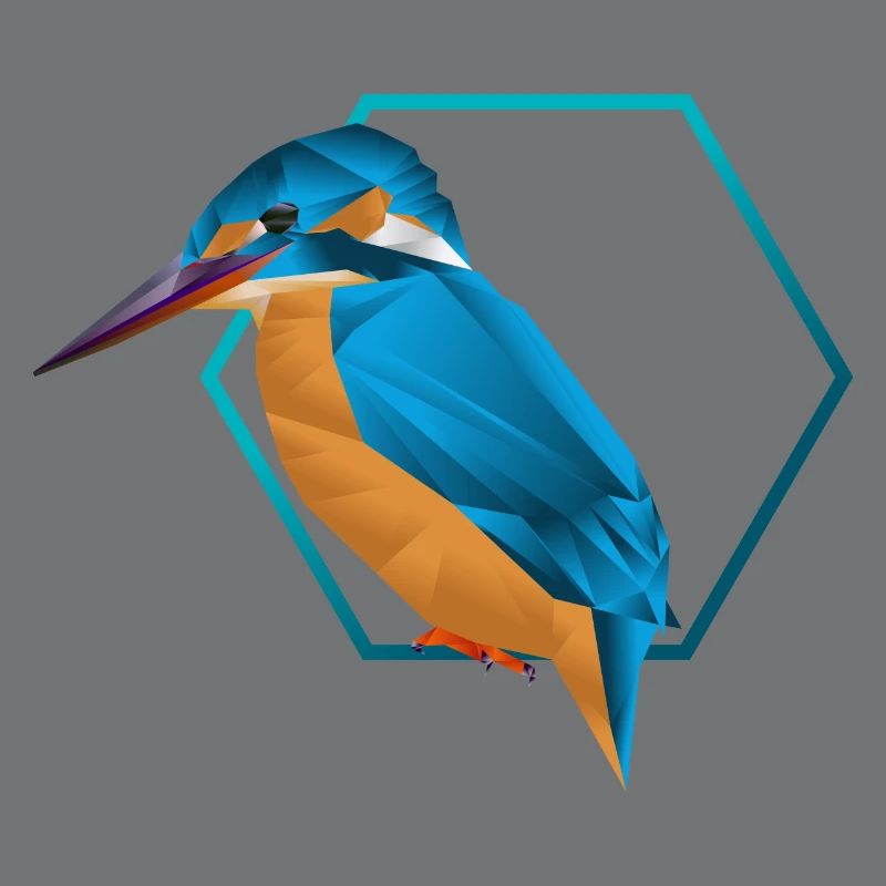 Low poly Eisvogel / Vogel