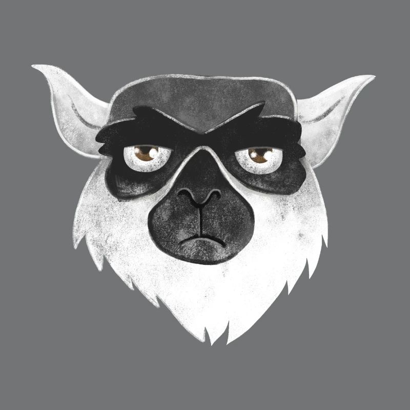 Grumpy unhappy lemur face