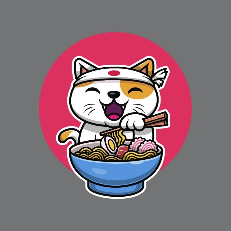 Conception de chat Ramen