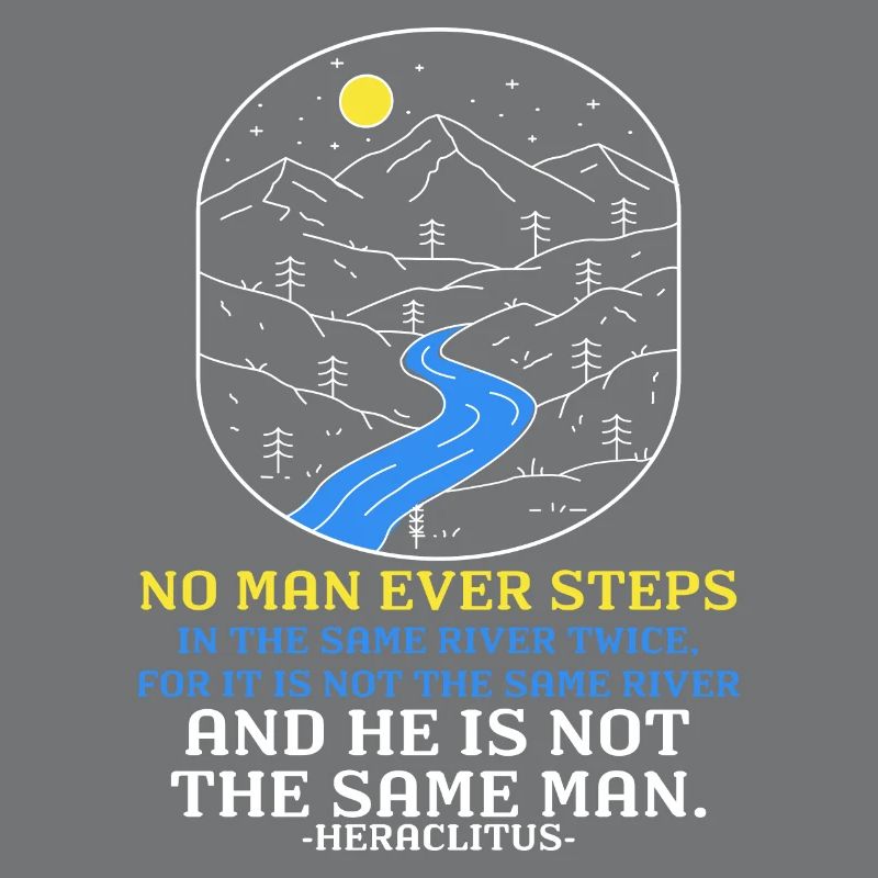 "Never the Same River Twice" Heraclitus Wisdom Art