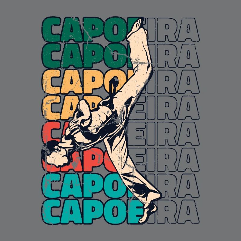 Retro Capoeira Text Ginga Capoeirista Dance