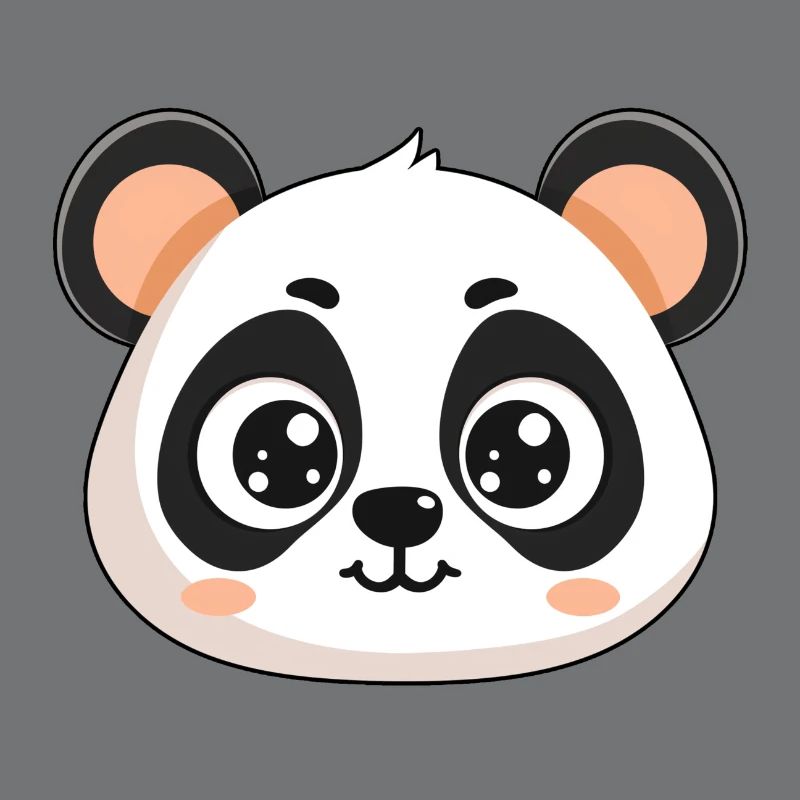 Panda head, cute animal, panda pattern