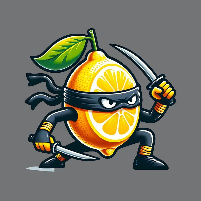 Zitrone Ninja Mit Samurai-Schwert