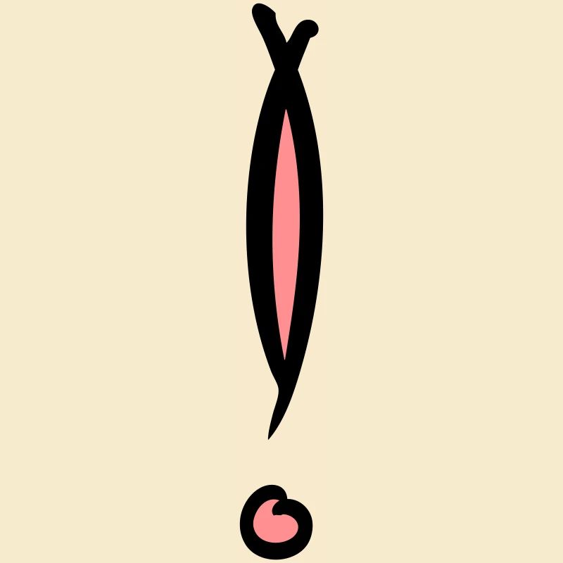 Decorative exclamation mark. Hand drawn.