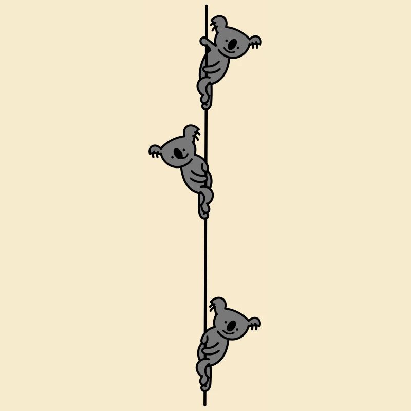 Koala climbing fun