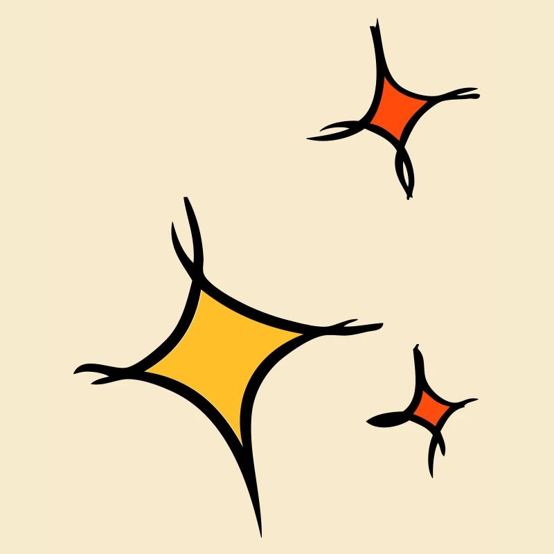 Sternchen. Drei bunte Sterne, hand gezeichnet.