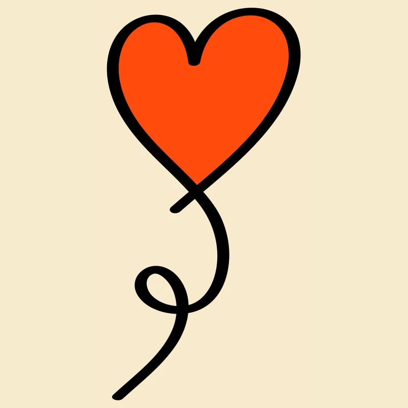 Heart on a thread two-tone