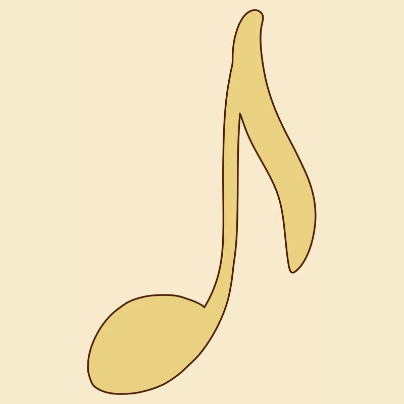 Musical Note La/A, hand drawn. Musician