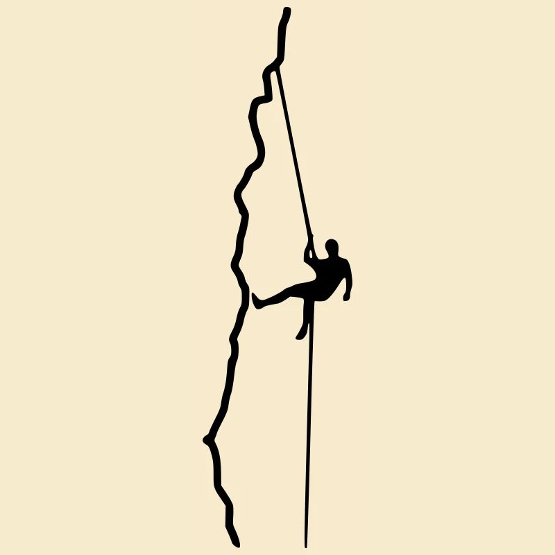 Climber rappelling