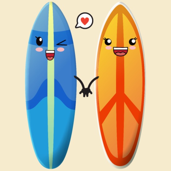 tabla de surf kawaii equipo anime divertido olas' Mochila saco | Spreadshirt