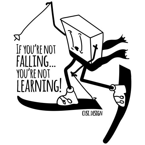 if you're not falling you're not learning - Drawstring Bag
