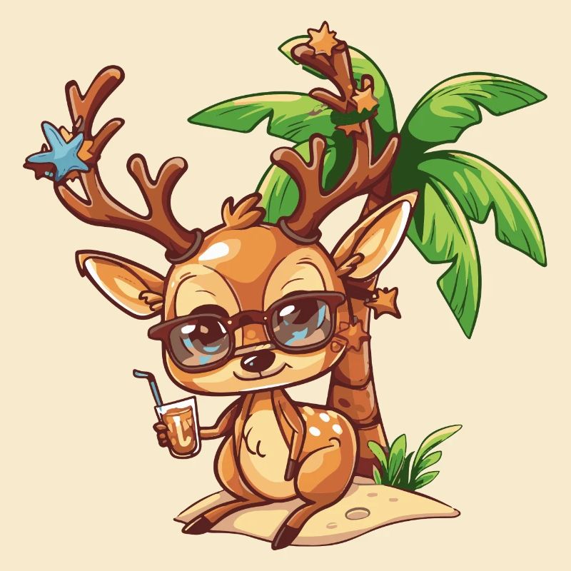 Deer Summer Beach Vacation