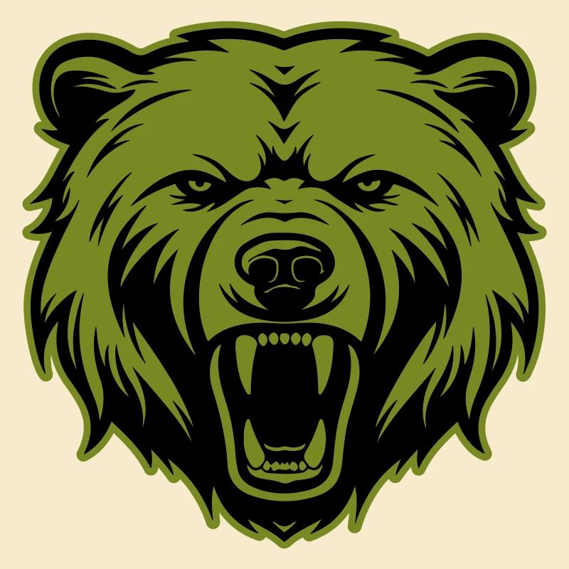 Bear Grizzly Head Silhouette