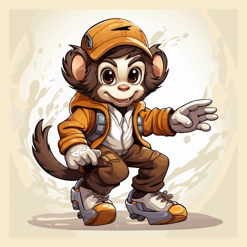 Monkey Skateboarding T-Shirt