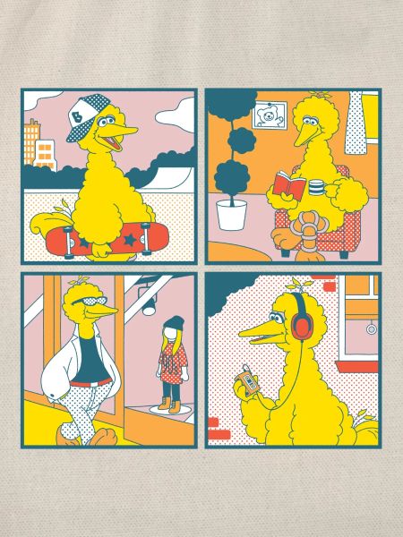 Sesamstraße Bibo Comic Kacheln