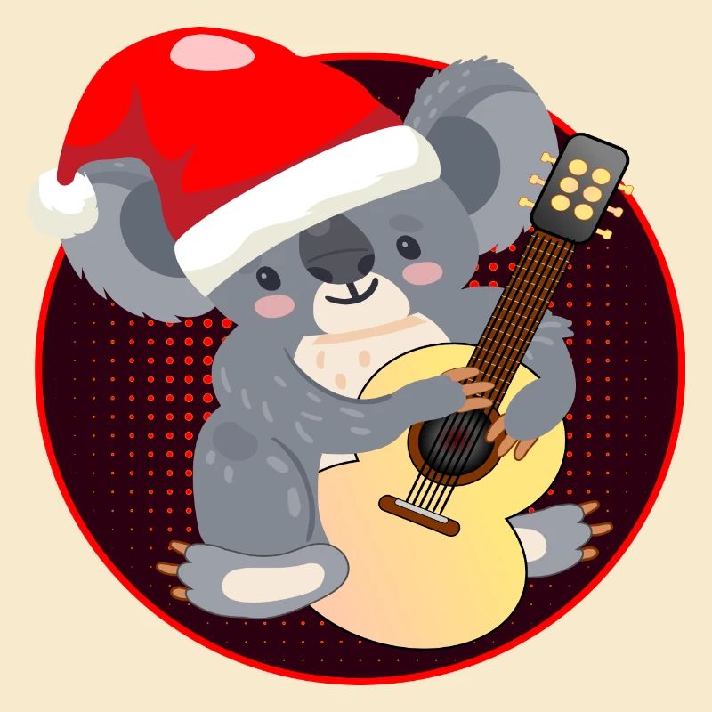 Koala Bear Christmas Guitar