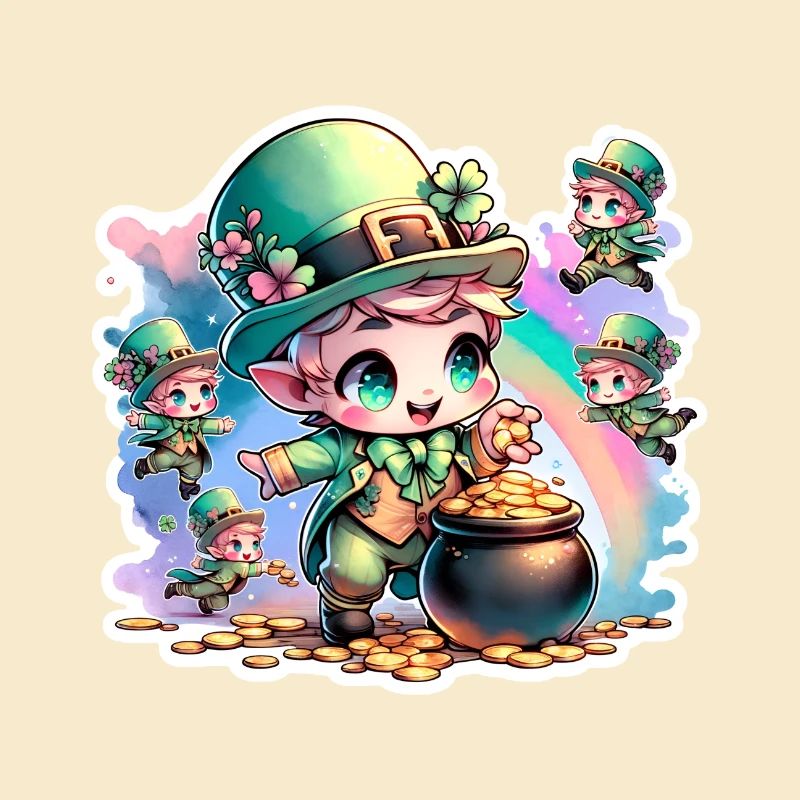 St. Patrick's Day Chibi Kobolde