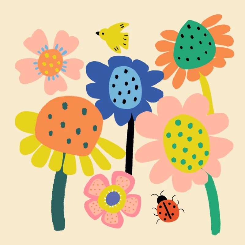Jardin De Fleurs Colorées