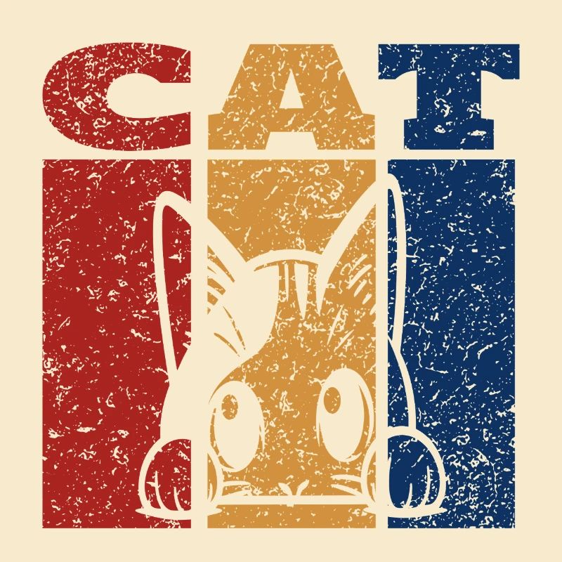 Spähende Katze Retro Design