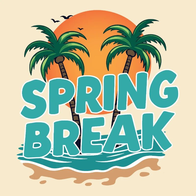 Spring Break Palm Trees Beach