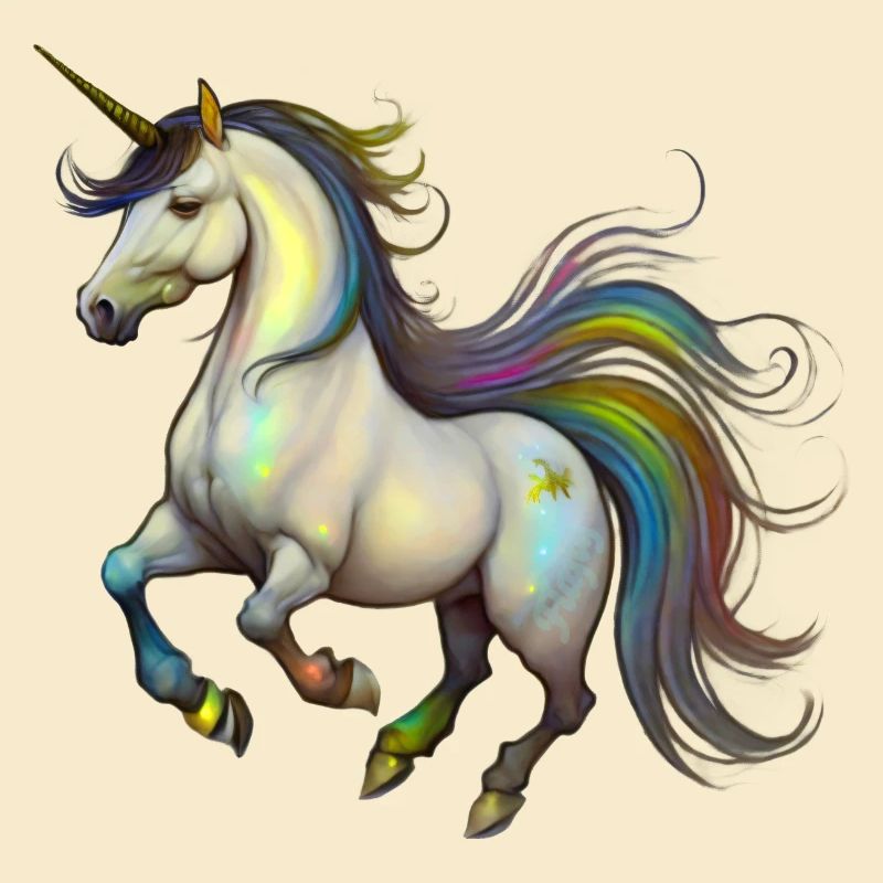 Einhorn im Wind – Regenbogen