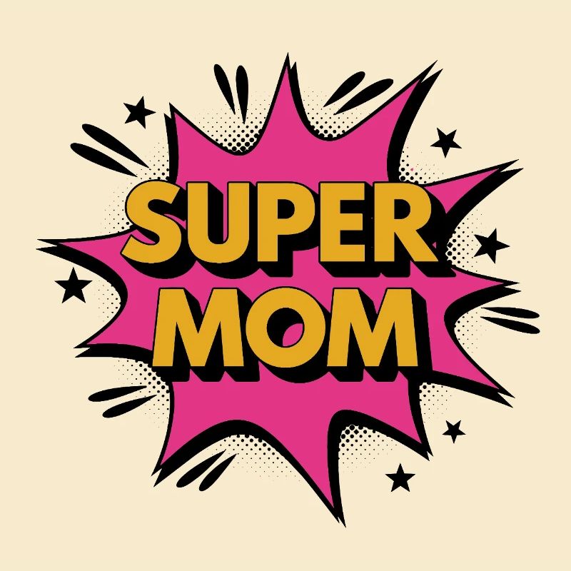 Super Mom – Conception de puissance de style bande dessinée