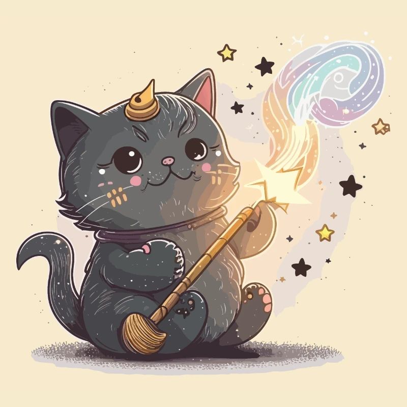 Witziger Katzen-Zauberer