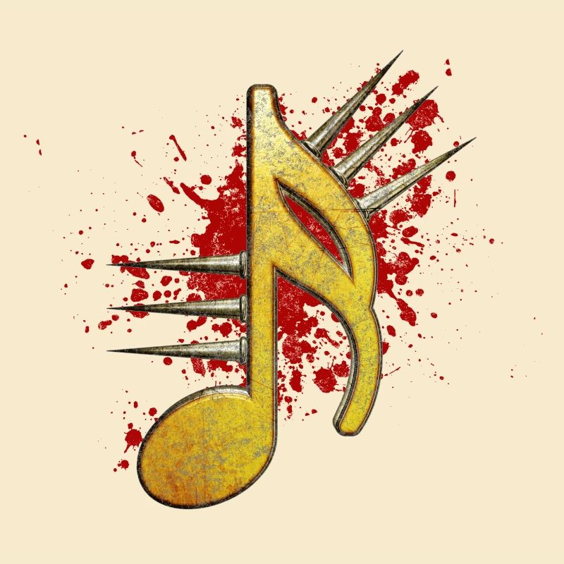 Musical note with spikes