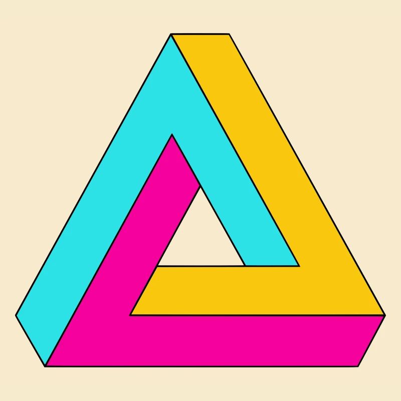 Impossible triangle optical illusion