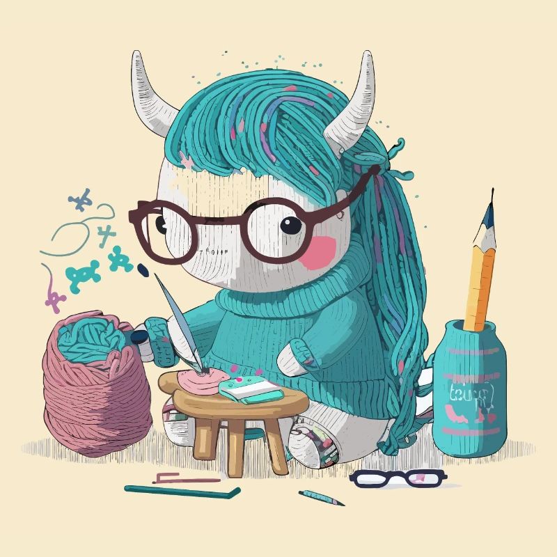 Strickendes Einhorn