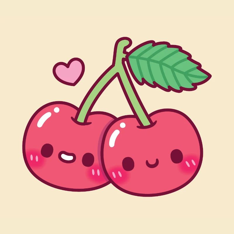 Cute Red Cherries Pair