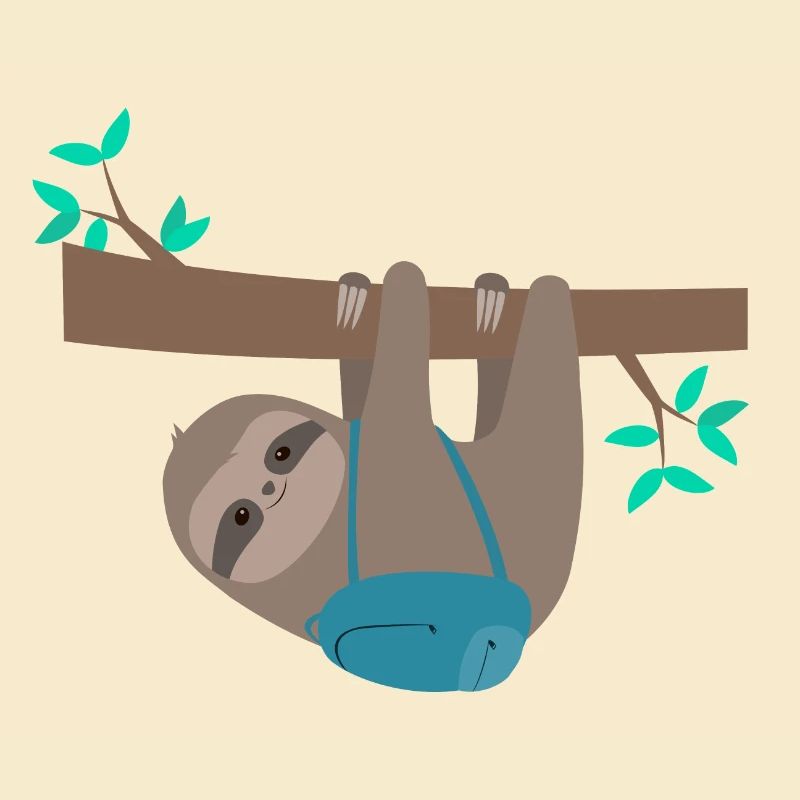 Sloth with backpack