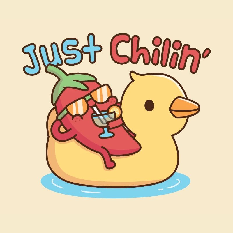 Funny Chili On Duck Pool Float Just Chilin