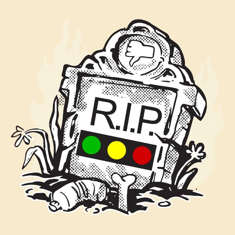 Traffic light Rest in Peace RIP