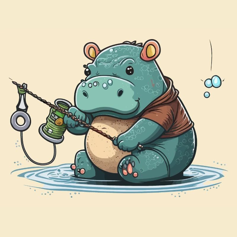 Nilpferd-Angler