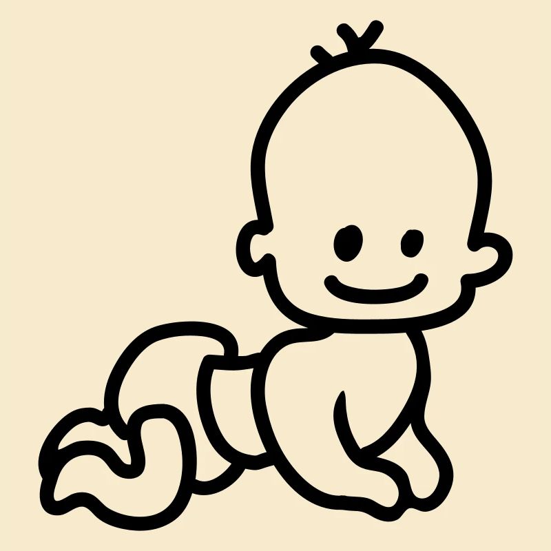 baby crawling - line