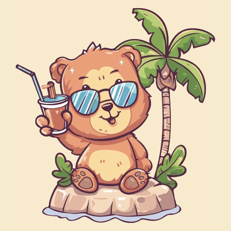 Bear Summer Beach Vacation
