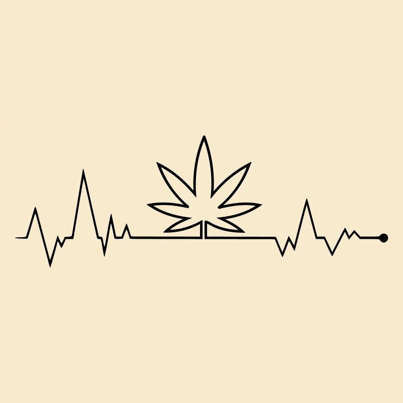 Cannabis Hanf Blatt Herzfrequenz EKG
