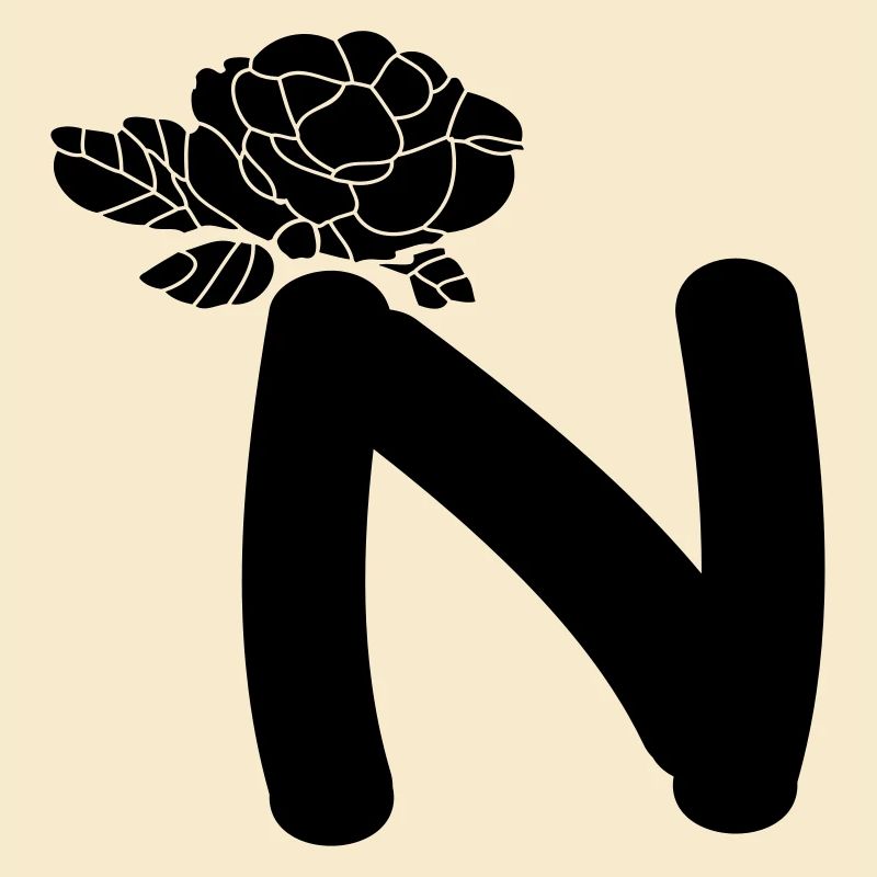 AlphabetBuchstabe N mit Blume