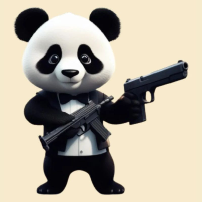 Panda mit Waffen